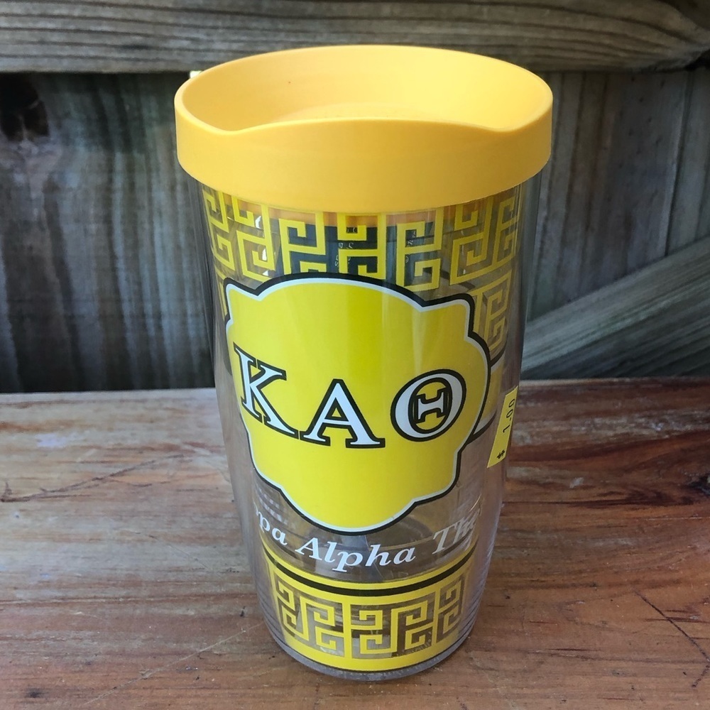 New Kappa Alpha Theta Sorority Black & Gold Acrylic Tervis Tumbler Size 16oz